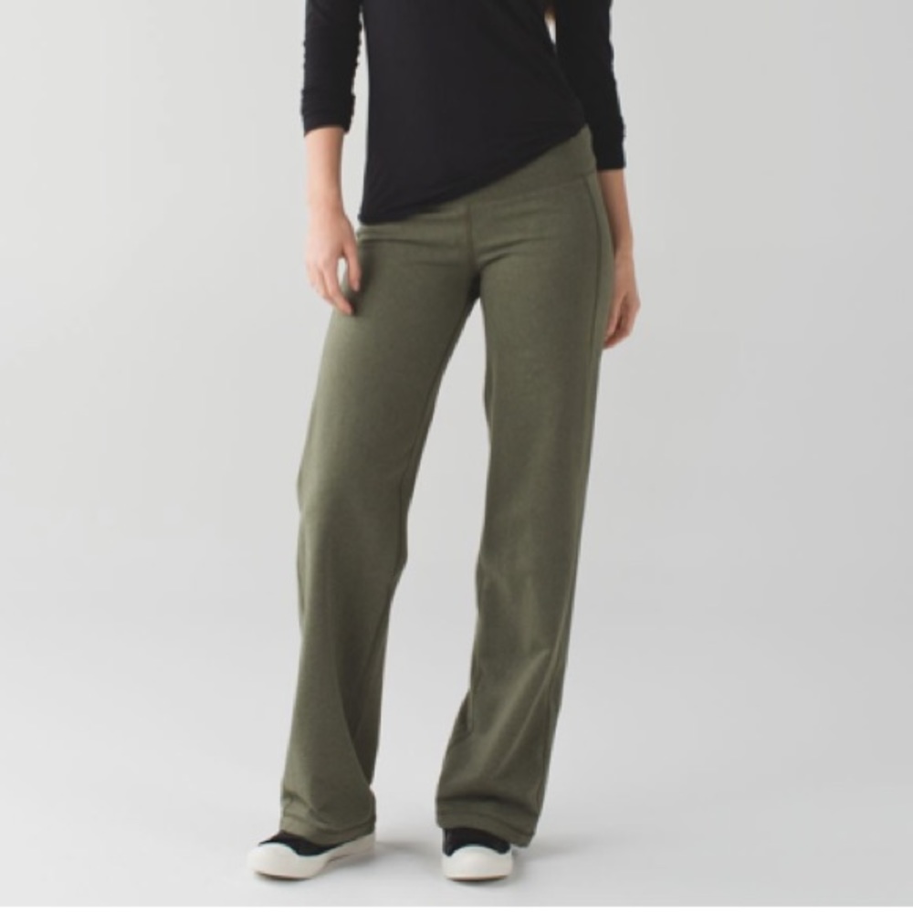 Lululemon Lulu Pant II in Heathered Fatigue Green